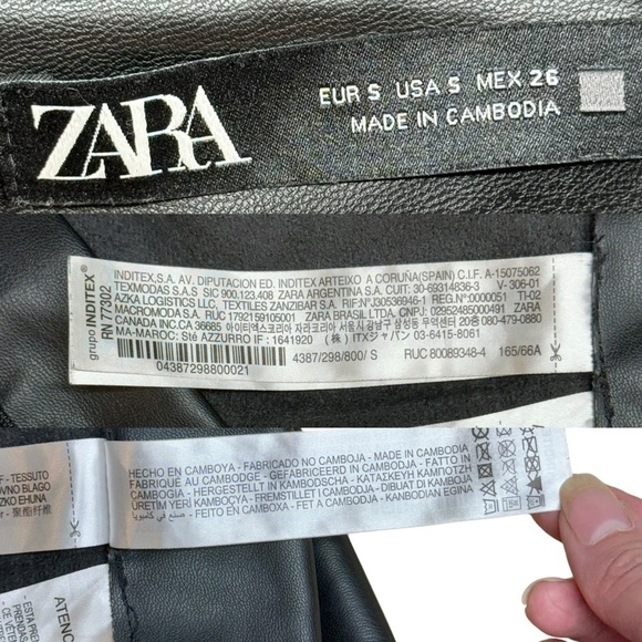 Zara Ankle Faux Leather Pants High Rise Black Size Small - Picture 10 of 14